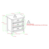 Walker Edison Hazel Modern Farmhouse 3 Drawer Framed Nightstand with Half-Moon Handles, 25 Inch, Grey Wash Walker Edison