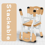 WHY TOYS Adjustable Kid Chairs Indoor 3 Level Adjustable Suitable for Children Age 2-6. Maximum load-bearing 220LBS Suitable for Family Classroom and Nursery Child Seat Set (2-Pack-Beige) WHY TOYS