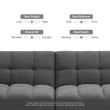mopio Aaron Couch, Small Sofa, Futon, Sofa Bed, Sleeper Sofa, Loveseat, Mid Century Modern Futon Couch, Sofa Cama, Couches for Living Room, Bedroom (Dark Gray, Fabric) mopio