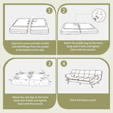 Vipbear 71" Futon Sofa Bed - Convertible Sofa Beds/Adjustable Backrest & Armrest, Comfy Loveseat Sleeper for Small Spaces, Apartments & Offices,Faux Leather Brown Futons Vipbear