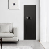 Wall Gun Safe Between Studs for Biometric,Xdeer Rifle Gun Safe, Assembled Rifle Safe with 3 Removable Shelf, Large hidden Gun Safe for Home and Pistolsm,Fingerprint,Black XDeer