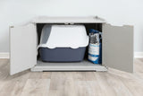 TRIXIE XL Furniture Litter Box Enclosure (Gray), Hidden Litter Box for Cats with Openings on Either Ends & Large Ventilations Slots, Double Doors for Easy Cleaning, Removable Divider TRIXIE