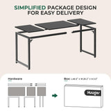 Huuger Modern Simple Office Desk, 63 Inch, Gaming & Writing Desk with Storage, Large Legroom, Metal Frame, Black Huuger