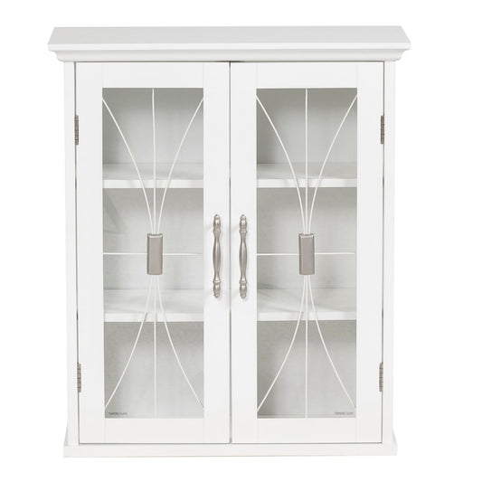 Teamson Home Delaney 20.5" x 24" 2-Door Removable Wall Cabinet with Adjustable Shelves, White