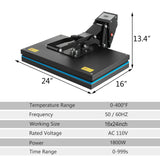 SmarketBuy Heat Press 16x24 Inch, High Pressure Clamshell Heat Press Machine 1800W, Large Heat Press Digital Control Heat Transfer Machine for T Shirts SmarketBuy