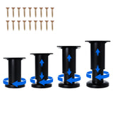 Olldag 4 Pcs Adjustable Height Furniture Support Legs [with Screws] 3.15-4.72 inch, Metal Heavy Duty Furniture Replacement Legs for Chair/Bed/Sofa/Cabinet/Couch/Dresser/Bed/Table (Black) Olldag