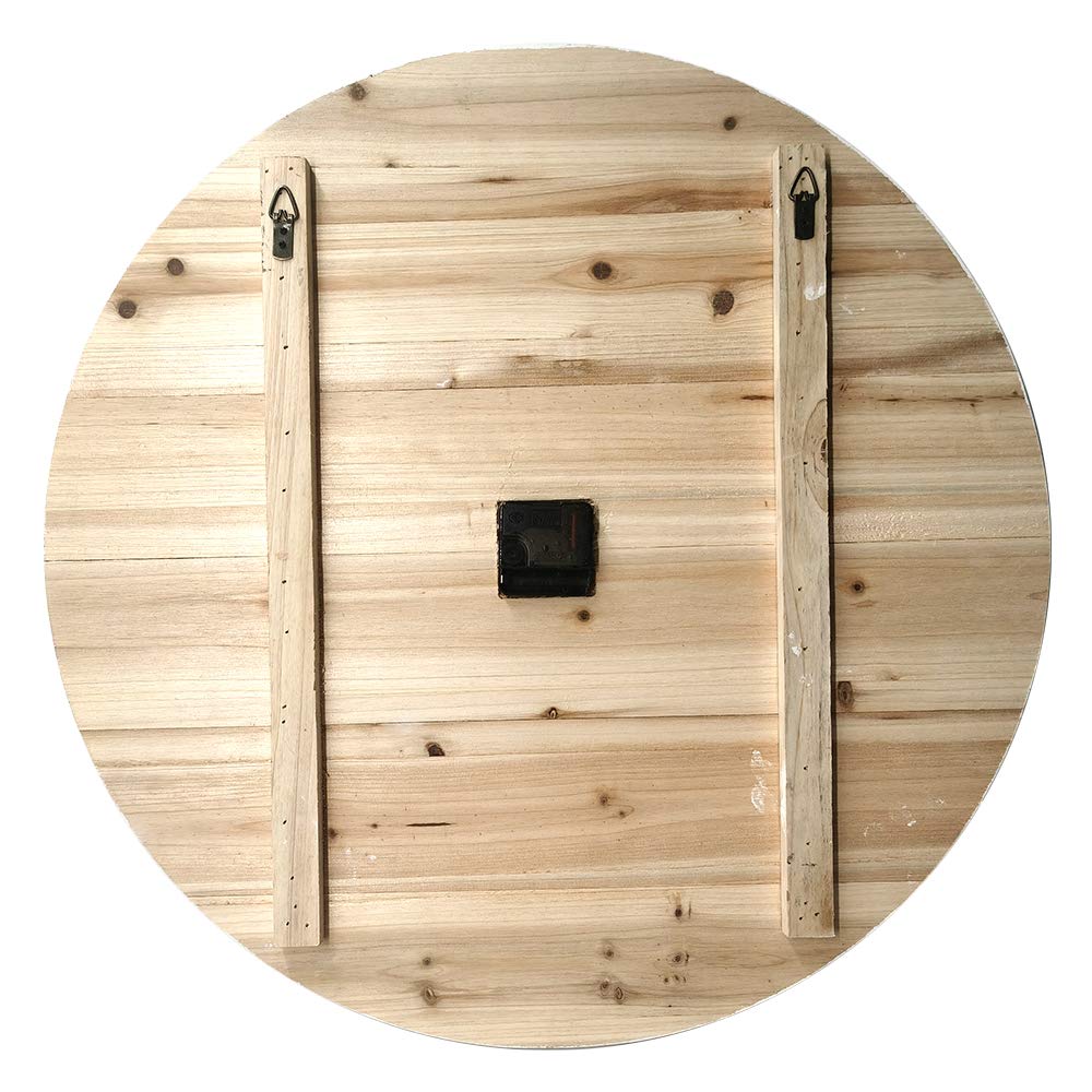 ALNHF 24 Inch Inspritional Silent Quartz Clock,White Distressed Shiplap Farmhouse Wooden Wall Clocks for Indoor Decor ALNHF