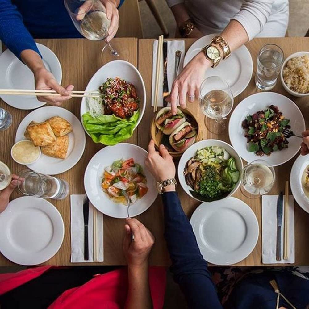 EasyDancing 6pcs Salad Dessert Plate 7.5inch White Porcelain Dinner with Round Flat Design Good for the Gift EasyDancing