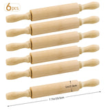 BILLIOTEAM 6 Pack 8 Inch Mini Wood Rolling Pin,Great for Children Kids Girls and Boys,Small Wooden Rollers for Art and Crafting,Baking,Cookie Dough,Cooking,Clay,Play Doh BILLIOTEAM