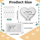 Jeffdad Large Photo Frame Resin Molds, Heart Shape Silicone Mold for Photo Frames Making, DIY Picture Frame Display Unique Mold for Resin Casting Art Crafts Table Home Decor Gift Jeffdad