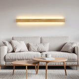 GLIDAX Minimalist Linear Wall Sconce LED Wooden Wall Light for Mirror Warm 3000K 24W Wall Light Long Strip Vanity Wall Lighting Fixture Solid Wood Sconces for Living Room Bedroom Decor GLIDAX