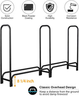 GASPRO 8FT Firewood Rack Outdoor with Cover, Adds Sturdy Middle Upright, Heavy Duty Steel Log Rack Wood Holder, Easy to Assemble GASPRO