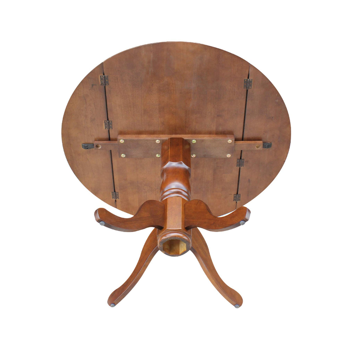 International Concepts Round Dual Drop Leaf Pedestal Table, Espresso, 42" IC International Concepts