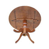 International Concepts Round Dual Drop Leaf Pedestal Table, Espresso, 42" IC International Concepts