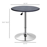 HOMCOM 25" Round Bar Table, Adjustable Height and 360° Swivel Pub Table for Living Room Dining Room Bar Bistro, Black HOMCOM