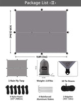 Sunyear Hammock Camping with Rain Fly Tarp and Net, Portable Camping Hammock Double Tree Hammock Outdoor Indoor Backpacking Travel & Survival, 2 Tree Straps,100% Waterproof Black Bundle Sunyear