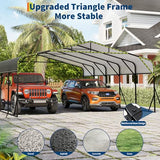 GarveeLife 20x25 FT Metal Carport, Outdoor Car Port Canopy with Reinforced Base and Galvanized Steel Roof, Heavy Duty Garage Car Shelter Shade for SUV, Truck, Boats GarveeLife