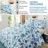 Coastal Beach Quilt Set - Queen Size Ocean Bedding Reversible Quilt Sea Turtle Blue Jessy Home