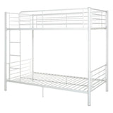 Walker Edison Elodie Urban Industrial Twin over Twin Metal Bunk Bed, Twin over Twin, White Walker Edison