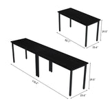 Bonzy Home Conference Tables 9ft Office Computer Desk for Meeting Room Study Writing Printer Podcast Table for 4-8 People Modern Black 2PCS 110.2"x23.6"x29.5" Bonzy Home