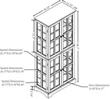 LuxyHoom Lighted Display Curio Cabinet Elegant China Cabinet Featuring 6 Shelves and 69 Inch Height for Premium Home Decor Storage Solutions(Black) LuxyHoom