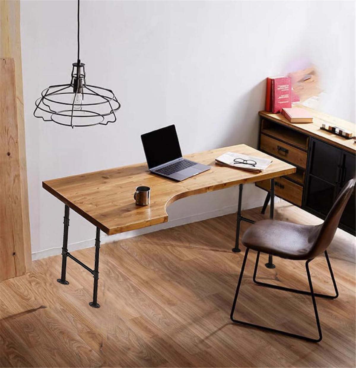 Mdjwjj Industrial Pipe Counter Bar Height Table Leg,Metal Table Legs,Iron Base Legs Coffee Tables, Desks, Nightstand,2Pcs, 38" H × 14" W(Black) Mdjwjj