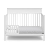 Storkcraft Carmel 5-in-1 Convertible Crib (White) - GREENGUARD Gold Certified, Converts to Toddler Bed & Full-Size Bed, Fits Standard Full-Size Crib Mattress, 4 Adjustable Mattress Heights Storkcraft