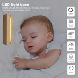 Homimor 2pcs 11.81 Inch Wooden LED Light Display Pedestal, Wooden Rectangle LED Lights Display Base for Acrylic, Crystal Light Base Stand for Crystal Display Glass Art Homimor