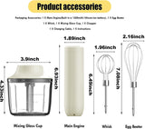 Hand Mixer Electric Handheld, Electirc Whisk, Handheld Mixer Electric, Hand Held Mixers, Cordless Hand Mixer, Mini Mixer, Whisk for Cooking, Rechargeable Handmixer and Whisker, 4-Speed,10Oz PowCube