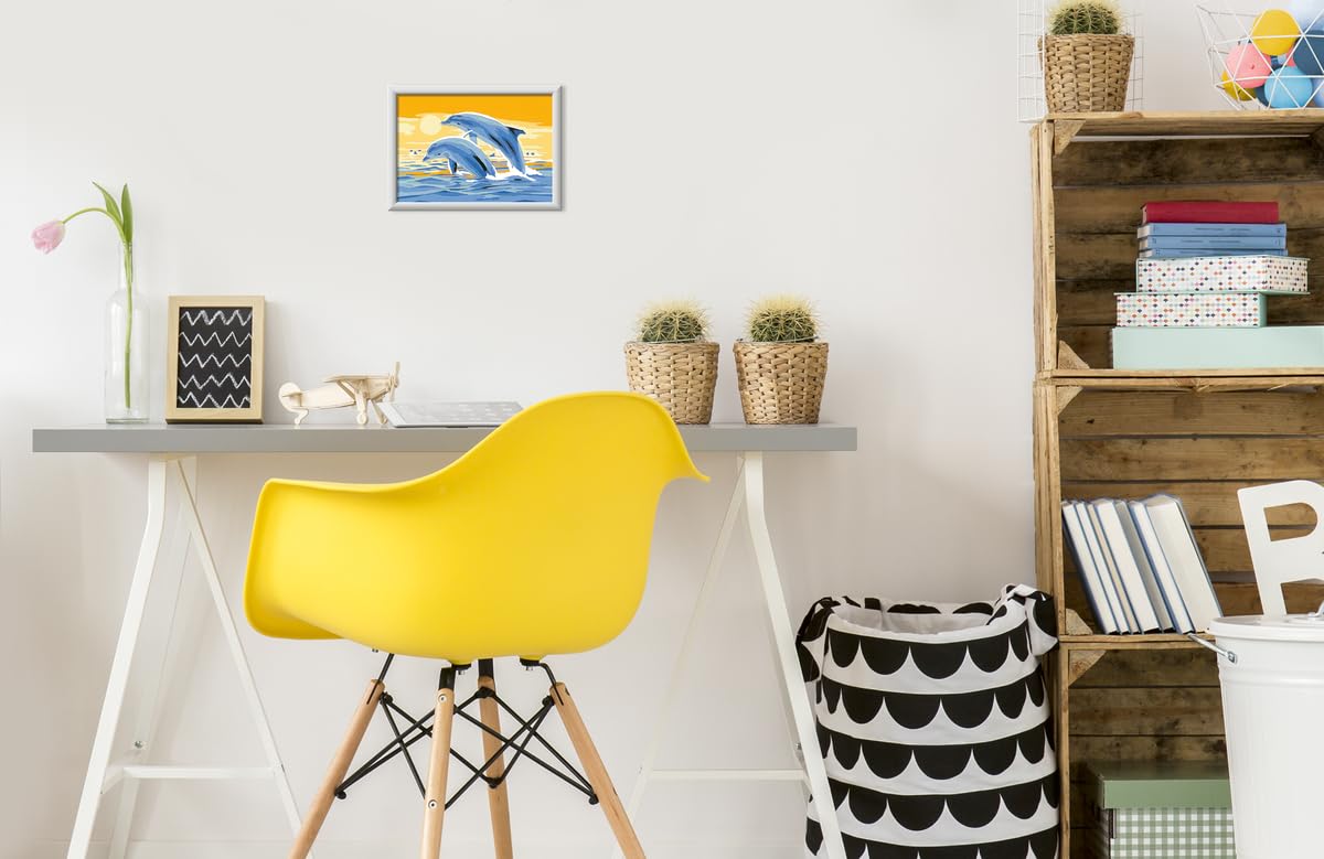 Ravensburger CreArt Delightful Dolphins Paint by Numbers Kit for Kids - Painting Arts and Crafts for Ages 7 and Up Ravensburger