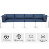 Valita Outdoor Furniture Replacement Cushions, Fits 4-seat Sectional Rattan Conversation Set, 10 Piece Patio Water-Resistant Replacement Sofa Cushions, Liner&Cover (Navy Blue) Valita