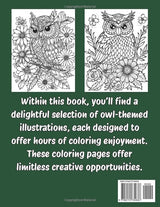 Owls Coloring Book: Large Print Images, Bold Lines, Easy Level, For Fun and Relax WoodArtSupply