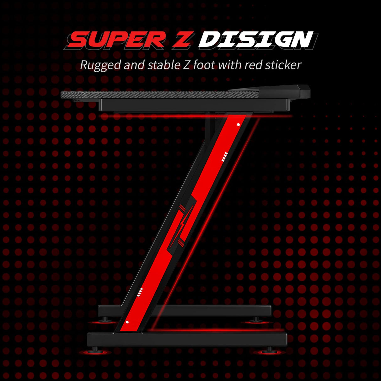 Homall Gaming Computer Desk with Carbon Fiber Surface, Gaming Table Z Shaped Pc Home Office with Cup Holder&Headphone Hook(55 in, Black) Homall