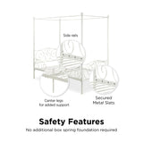 DHP 3265098 Sturdy Bed Frame, Twin, White DHP