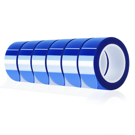 MEBMIK 6 Rolls 20mm x16m(52FT) Blue Heat Tape High Temperature Heat Resistant Tape Heat Transfer Tape for Heat Sublimation Press Vinyl,No Residue MEBMIK