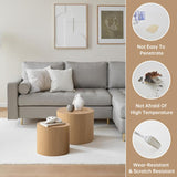 Round Nesting Coffee Table Set of 2 Modern Small Round Coffee Table Round End Table Small Side Table Circle Coffee Table Circular Nested Coffee Table for Living Room (Light Wood) YYZIWYUN