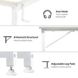 Lufeiya 47 inch White Office Computer Desk - Modern Simple Student Study Table for Home Office Bedroom Writing Desk Lufeiya