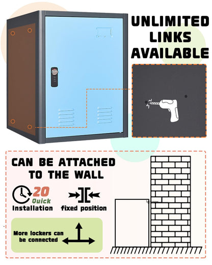 BUTISOW 3.5CUB Locker Storage Cabinet, 19.7" H Metal Locker Storage Cabinet with 1 Doors, Small Metal Locker,Lockable Storage Cabinet,for Employees,Office,Kids Locker - Assembly Required（Simp - WoodArtSupply