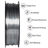 GIANTARM Silk Metallic Silver PLA 3D Printer Filament 1kg Spool, 1.75mm Dimensional Accuracy +/-0.03mm, 1080 Feet per Roll, Vacuum Packaging GIANTARM