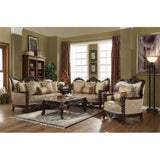 Acme Devayne Traditional European Sofa with Queen Anne Legs in Dark Walnut Acme