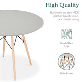 Best Choice Products 5-Piece Dining Set, Compact Mid-Century Modern Table & Chair Set for Home, Apartment w/ 4 Chairs, Plastic Seats, Wooden Legs, Metal Frame - Gray/Oak Best Choice Products