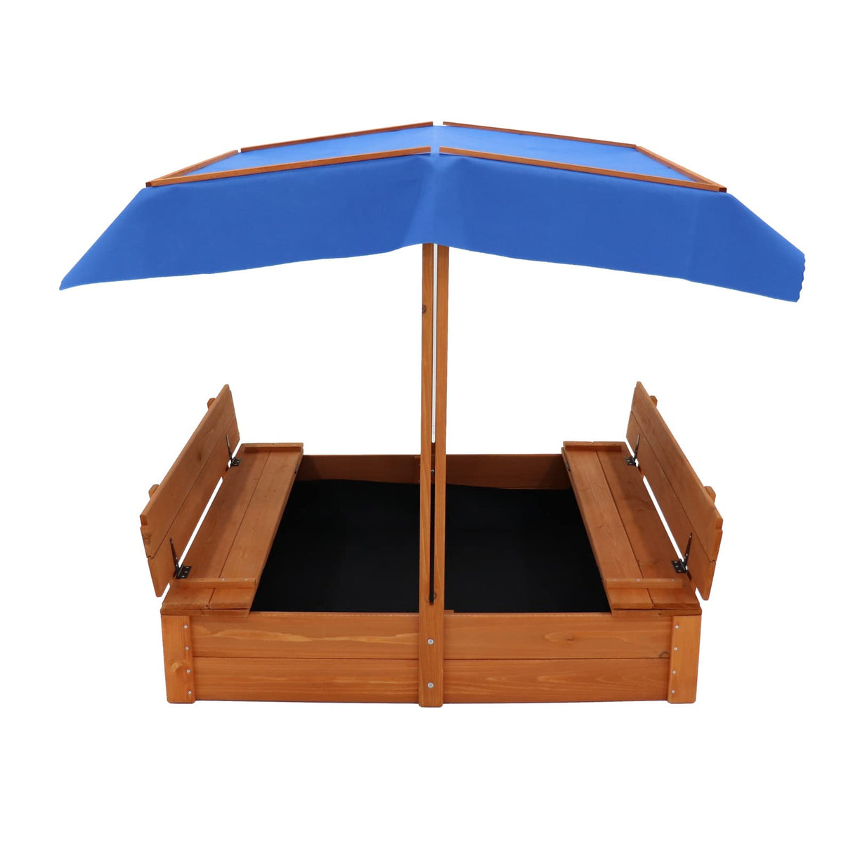 SPOFLYINN Sand Boxes Kids Sandbox with Lid 2 Benches Outdoor Sandbox Load-Bearing Capacity Up to 200LBS Wooden Kids Outdoor Weather Resistant Sandbox for Children Brown As Shown One Size SPOFLYINN