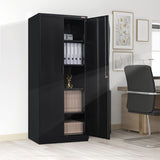 BESFUR Metal Storage Cabinet 71-inch Tall, Large Garage Locker with Adjustable Shelves & Locking Doors, Steel File Cabinet for Office, Pantry, Home (Black) BESFUR