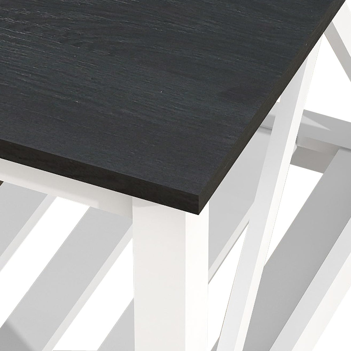 UYIHOME Farmhouse Coffee Table for Living Room, 2-Tier Rectangular Wooden Centre Cocktail Table with Slats Shelf Storage and V-Shaped Frame, Oak Blak UYIHOME