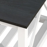 UYIHOME Farmhouse Coffee Table for Living Room, 2-Tier Rectangular Wooden Centre Cocktail Table with Slats Shelf Storage and V-Shaped Frame, Oak Blak UYIHOME