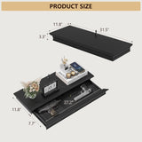 Eylar Intact Secret Home Decor with Hidden Storage, Floating Night Stand with Gun Drawer, Space-Saving Gun Shelf for Bedroom, Hallway, Office, Solid Wood (Black) Eylar