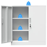 iJINGUR Metal Storage Cabinet with Locking Doors and 2 Adjustable Shelves, Small Lockable Storage Cabinet for Home Office Garage (White) iJINGUR