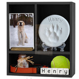 Sofunii Pet Memorial Shadow Box with Shelves for Dogs or Cats,Solid Wood Pet Memory Keepsake Box for as Loss Remembrance-Black Sofunii