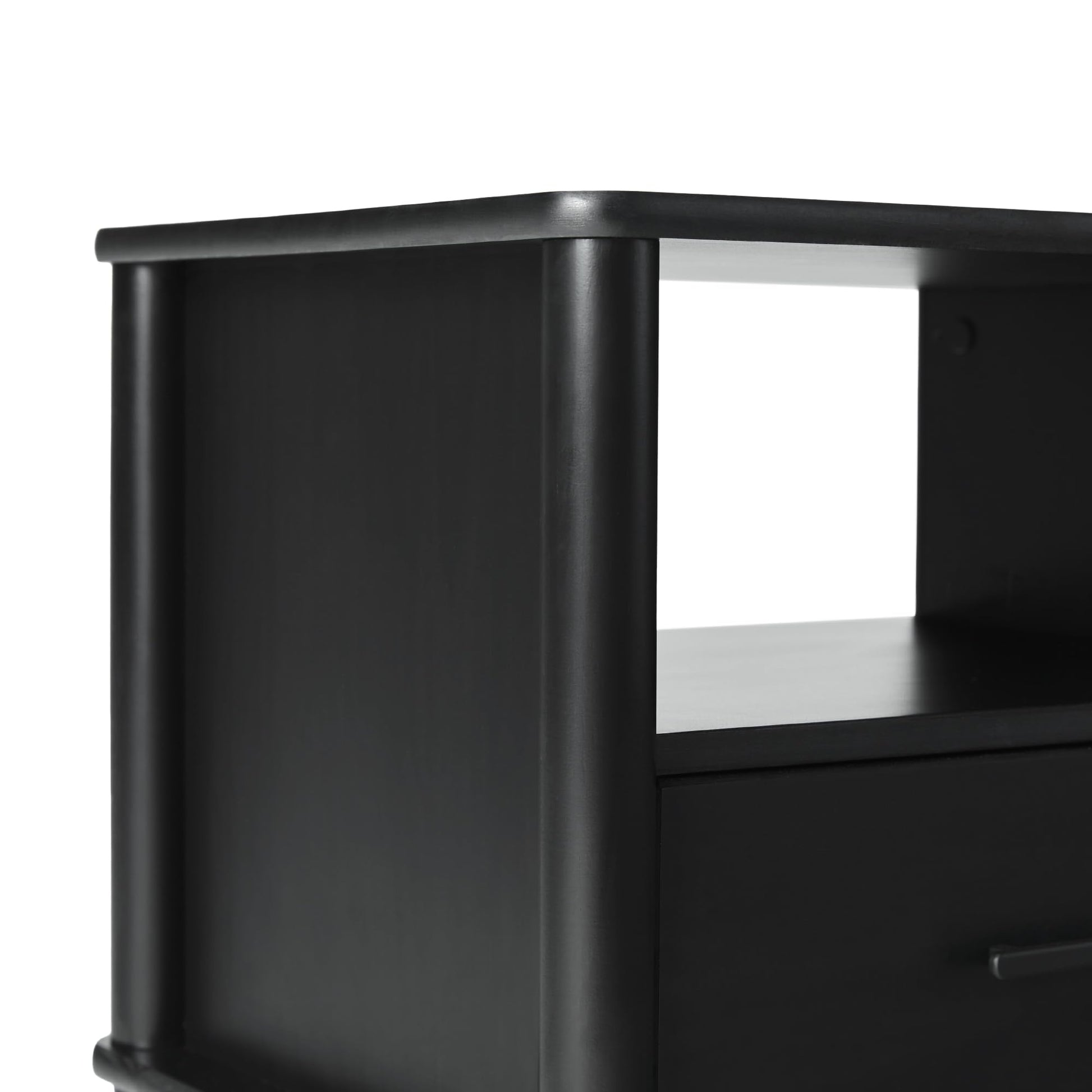 Walker Edison Modern 1-Drawer Nightstand, 20 Inch, Black 20-Inch - WoodArtSupply