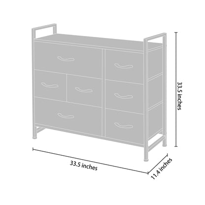 AZL1 Life Concept 7-Drawer Dresser 3-Tier Storage Organizer, Tower Unit for Bedroom/Hallway/Entryway/Closets-Sturdy Steel Frame, Wooden Top, Removable Fabric Bins, Ivory - WoodArtSupply